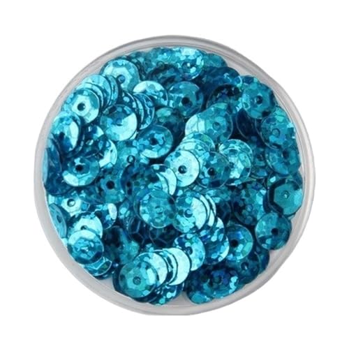 LZTDSBX Glitzernde Pailletten in großen Mengen, 30 g konkave runde Pailletten, glitzernde PVC-Pailletten, 6 mm große, runde, lose Pailletten(Laser Light Blue) von LZTDSBX