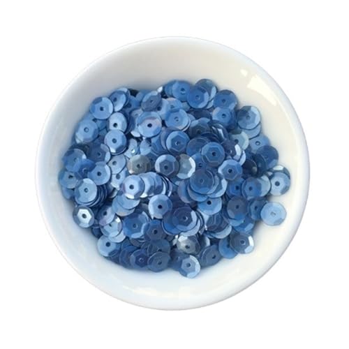 LZTDSBX Glitzernde Pailletten in großen Mengen, 30 g konkave runde Pailletten, glitzernde PVC-Pailletten, 6 mm große, runde, lose Pailletten(Matt Lake Blue) von LZTDSBX