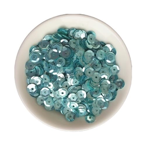 LZTDSBX Glitzernde Pailletten in großen Mengen, 30 g konkave runde Pailletten, glitzernde PVC-Pailletten, 6 mm große, runde, lose Pailletten(Silverbase Mint Blue) von LZTDSBX