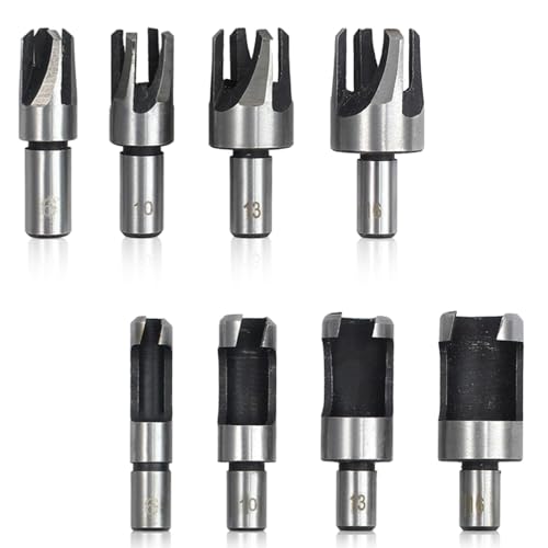 8 Stück Dübel Zapfenbohrer, Holz Plug Cutter Bohrer Set 6mm/10mm/13mm/16mm Kohlenstoffstahl Sechskantschaft Dübelbohrer Holzstopfen Set für Bohrmaschinen 8 Stück Dübel Zapfenbohrer, Holz Plug Cutter Bohrer Set 6mm/10mm/13mm/16mm Kohlenstoffstahl Sechskantschaft Dübelbohrer Holzstopfen Set für Bohrmaschinen von LZYDKH