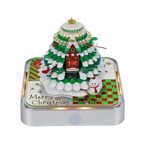 2026 3D-Weihnachtsbaum-Schreibtischkalender mit LED-Licht, 3D-Kalender, Papierblock, Schnitzerei, neuer Notizblock, Jahrgeschenke, 2026, Tränen, Pendeln, Licht, Weihnachten 2026, Weihnachten von LZYWOD