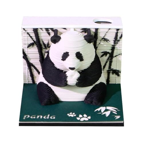 3D-Schreibtischkalender 2026, Panda-Notizblock, Papierschnitzerei, Handwerk, Dec Office für Zuhause, Desktop-Kalender, Zeitmesser von LZYWOD