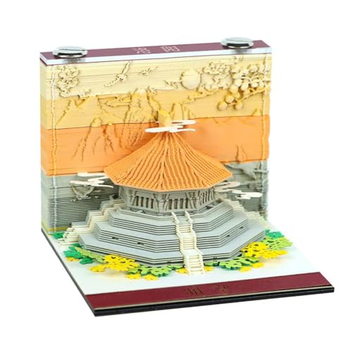 4 Typen Chinesischer 3D-Kalender-Notizblock Schloss 3D-Papier Geburtstag 2026 Block Notizblock Künstlerisch E0a7 Note Gi Memo 3D Würfel Kalender von LZYWOD