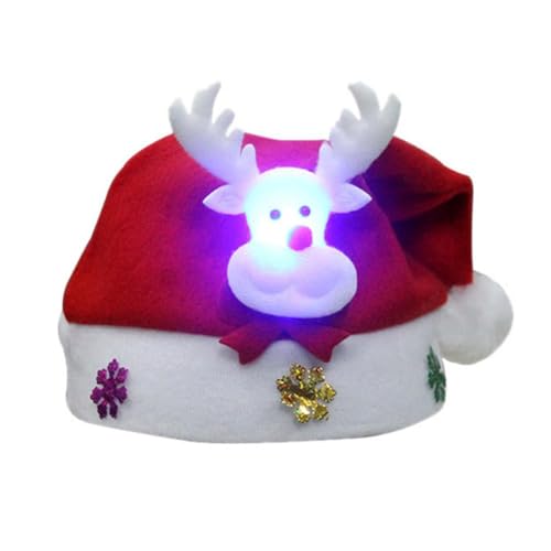 Weihnachtsmütze, Weihnachtsmannmütze, Urlaub für Erwachsene, Uni, bequeme Weihnachtsmütze mit bunten Weihnachts-Partylichtern, Geschenk für Silvester Weihnachtsmütze, Weihnachtsmannmütze, Urlaub für Erwachsene, Uni, bequeme Weihnachtsmütze mit bunten Weihnachts-Partylichtern, Geschenk für Silvester von LZYWOD