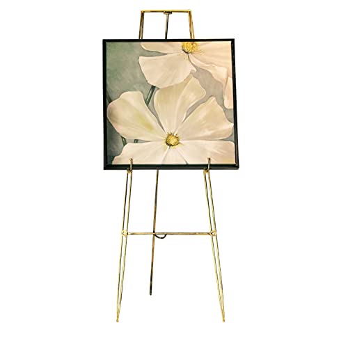 Staffelei-Ständer: Die Eisenkunst ist fest mit dem Ölgemälderahmen für Erwachsene verschweißt, Hochzeitsstaffelei (goldfarben, 120 cm) von LZYYZL