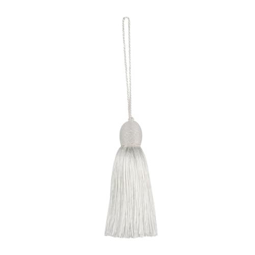 1 Stück Hängende Seilquasten Nähen Bang Seidenfransenbesatz Schlüsselquaste for DIY Vorhangzubehör Heimdekoration Tasche Geschenk Goldbürste(White) von LZZYFPX