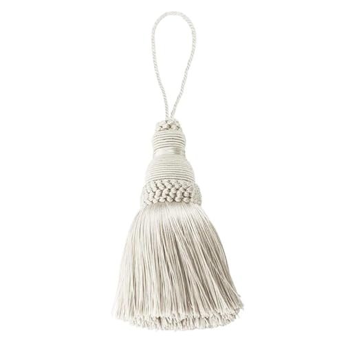 1 Stück Wohnkultur Hängendes Seil Seidenquaste Fransen Quastenbesatz Kleidungsstück Dekoration Schlüsselquasten for DIY Verschönern Vorhang Zubehör(Beige) von LZZYFPX
