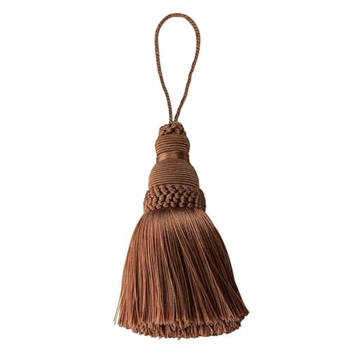 1 Stück Wohnkultur Hängendes Seil Seidenquaste Fransen Quastenbesatz Kleidungsstück Dekoration Schlüsselquasten for DIY Verschönern Vorhang Zubehör(Coffee) von LZZYFPX