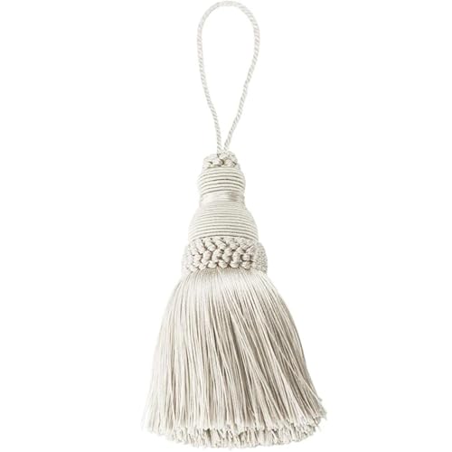 1 stücke Wohnkultur Hängenden Seil Seide Quaste Fringe Quaste Trim Kleidungsstück Dekoration Schlüssel Quasten for DIY Verschönern Vorhang Zubehör(Beige) von LZZYFPX
