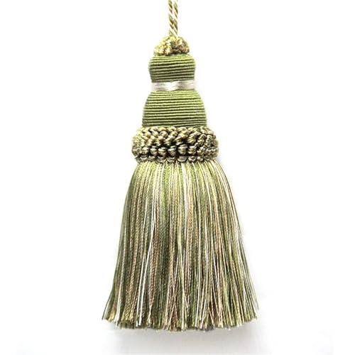 1 stücke Wohnkultur Hängenden Seil Seide Quaste Fringe Quaste Trim Kleidungsstück Dekoration Schlüssel Quasten for DIY Verschönern Vorhang Zubehör(Mix Green) von LZZYFPX