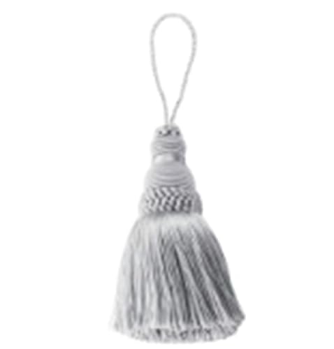 1 stücke Wohnkultur Hängenden Seil Seide Quaste Fringe Quaste Trim Kleidungsstück Dekoration Schlüssel Quasten for DIY Verschönern Vorhang Zubehör(Silver) von LZZYFPX