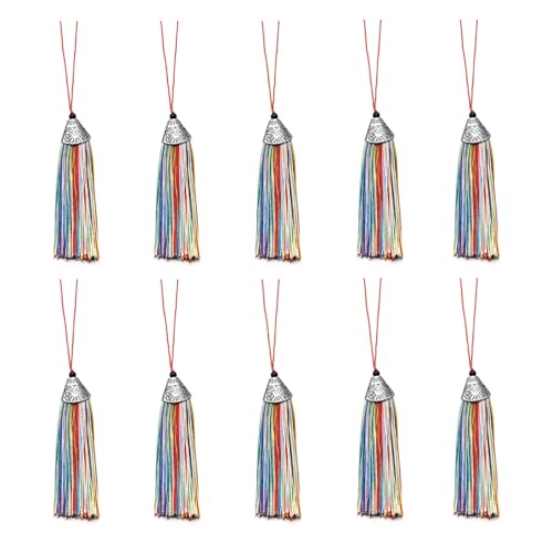 10 Stück 9 cm Polyester-Seidenquaste for Aufhängen, Seil, Quaste, Dekoration, Basteln, Heimdekoration, Nähen, Vorhangzubehör(Gu Color) von LZZYFPX