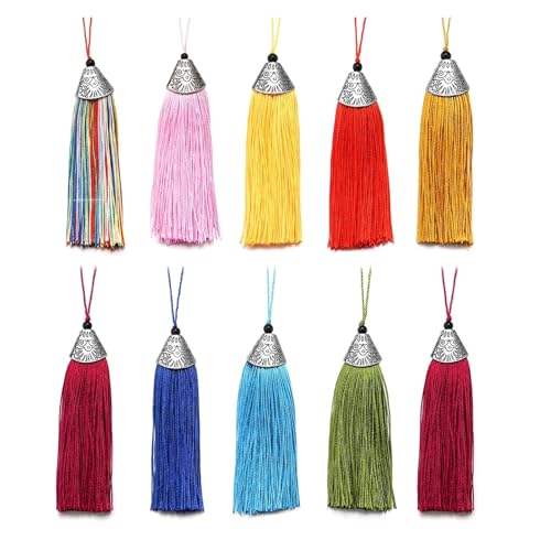 10 Stück 9 cm Polyester-Seidenquaste for Aufhängen, Seil, Quaste, Dekoration, Basteln, Heimdekoration, Nähen, Vorhangzubehör(Mix) von LZZYFPX