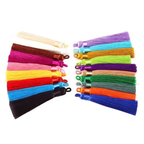 10 Stück Seidenquasten for Herstellen von Quasten, 8 cm, handgefertigte Seidenquasten mit Aufhängeschlaufe for DIY-Bastelarbeiten, Lesezeichenquasten, Schlüsselanhänger(Mixed Color) von LZZYFPX