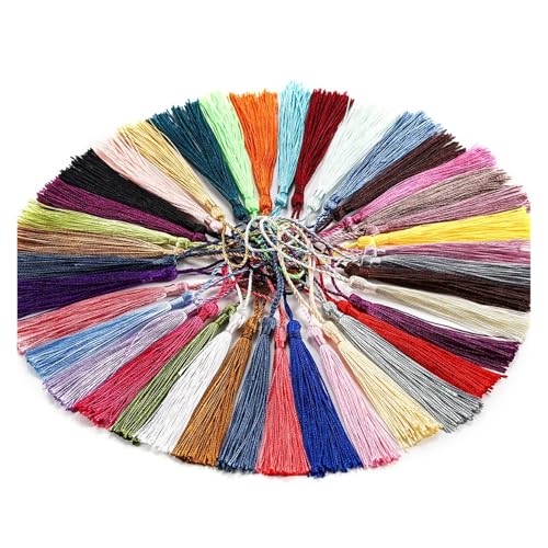 100 stücke Hängenden Seil Seide Quaste for DIY Ohrringe Halsketten Lange Fringe Anhänger Finding Zubehör(Black) von LZZYFPX