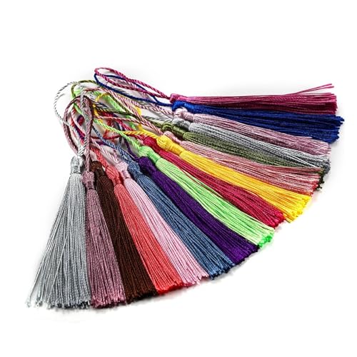 15 Stück Hängeseil Seidenquaste Fransen for DIY Schlüsselanhänger Ohrringhaken Anhänger Herstellung Finden Zubehör(White) von LZZYFPX