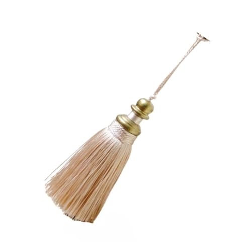 1PC Hängenden Seil Seide Quasten Fransen Nähen Quaste Trim Schlüssel Quasten for DIY Verschönern Vorhang Zubehör(Beige) von LZZYFPX