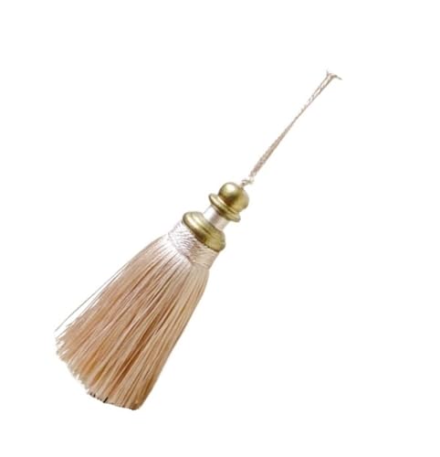 1PC Hängenden Seil Seide Quasten Fransen Nähen Quaste Trim Schlüssel Quasten for DIY Verschönern Vorhang Zubehör(Beige) von LZZYFPX