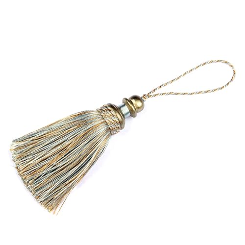 1PC Hängenden Seil Seide Quasten Fransen Nähen Quaste Trim Schlüssel Quasten for DIY Verschönern Vorhang Zubehör(Mix Blue) von LZZYFPX
