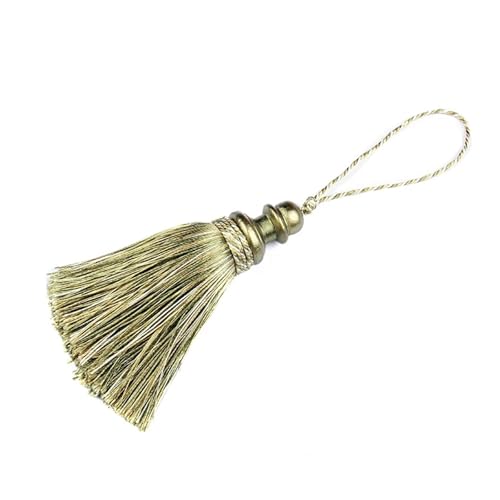 1PC Hängenden Seil Seide Quasten Fransen Nähen Quaste Trim Schlüssel Quasten for DIY Verschönern Vorhang Zubehör(Mix Green) von LZZYFPX