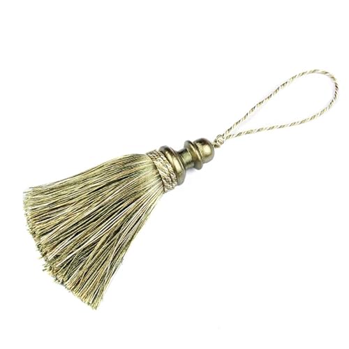 1PC Hängenden Seil Seide Quasten Fransen Nähen Quaste Trim Schlüssel Quasten for DIY Verschönern Vorhang Zubehör(Mix Green) von LZZYFPX