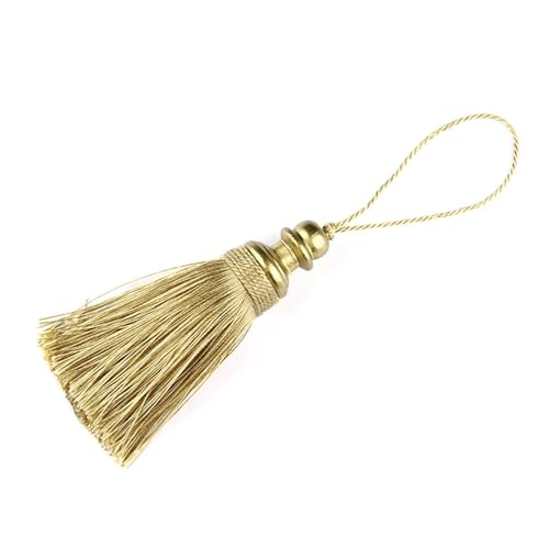 1Pc Goldene Quasten Handwerk Trim Hängenden Seil Seide Fringe Vorhang Dekor Home Zubehör Wohnzimmer DIY Dekorative(Gold) von LZZYFPX