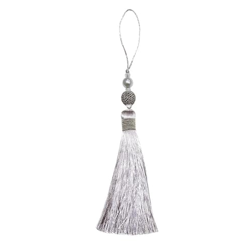 1pc Quaste Fringe Trim DIY Handwerk Quasten Hängen Schlüssel Quasten Nähen Zimmer Vorhang Zubehör Quasten Band(Silver) von LZZYFPX