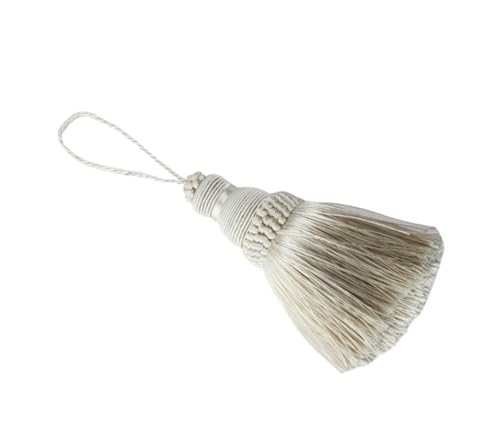 2 Stück Quasten aus Polyesterseide, Fransenquasten, Quastenbesatz, Basteln for Nähen von Vorhängen, Zubehör, Heimdekoration, Hängeseil(Beige) von LZZYFPX