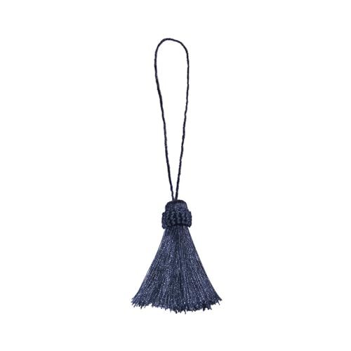 2 stücke Quasten Fransen Nähen Vorhang Zubehör DIY Quaste Hängen Anhänger Dekoration Polyester Schlüssel Quasten Kleine Fransen(Navy) von LZZYFPX