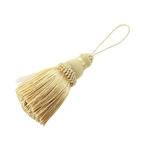 2Pcs Quaste Vorhang Hängen Anhänger Zimmer Zubehör DIY Handwerk Quasten Fringe Anhänger Tisch Schlüssel Quasten Hause Dekoration(Gold) von LZZYFPX