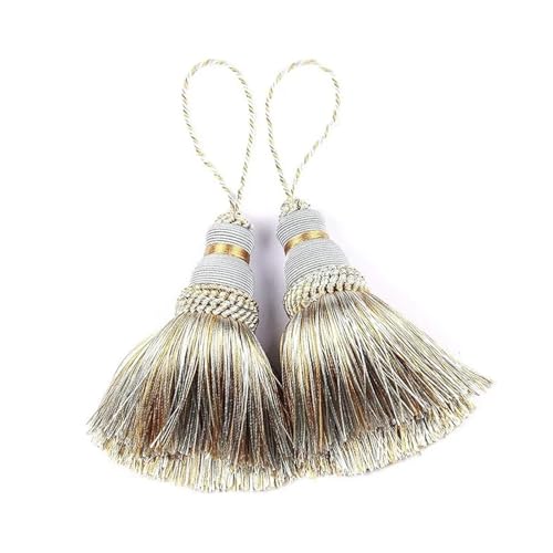2Pcs Quaste Vorhang Hängen Anhänger Zimmer Zubehör DIY Handwerk Quasten Fringe Anhänger Tisch Schlüssel Quasten Hause Dekoration(Mix Blue) von LZZYFPX