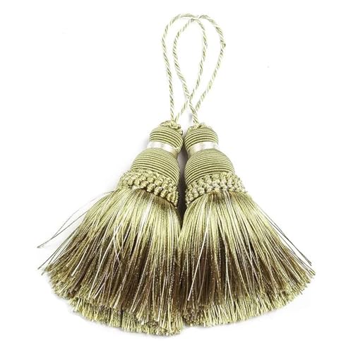 2Pcs Quaste Vorhang Hängen Anhänger Zimmer Zubehör DIY Handwerk Quasten Fringe Anhänger Tisch Schlüssel Quasten Hause Dekoration(Mix Green) von LZZYFPX