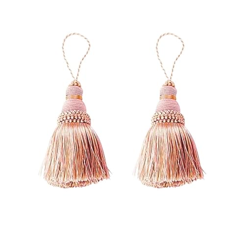 2Pcs Quaste Vorhang Hängen Anhänger Zimmer Zubehör DIY Handwerk Quasten Fringe Anhänger Tisch Schlüssel Quasten Hause Dekoration(Mix pink) von LZZYFPX