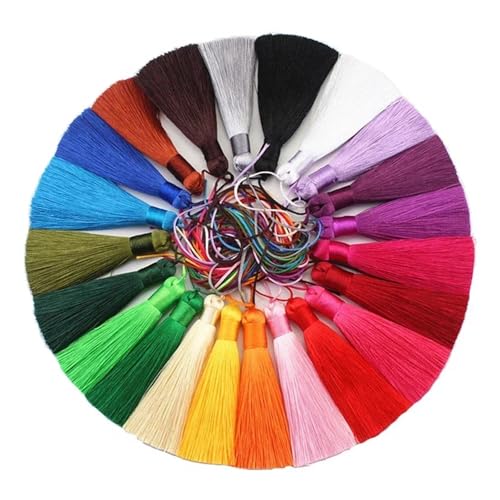 4 Stück 8 cm Seidenquastenfransen Vorhangbürste DIY Bastelquastenfransenbesatz for Vorhänge DIY Hochzeit Home Decor Accessor(Colorful) von LZZYFPX