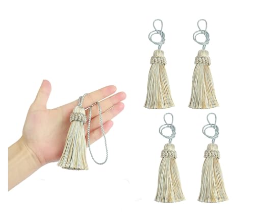 4Pcs Kleine Quaste Bunte Vorhang Quaste Dekoration Hängen Anhänger Handgemachte DIY Schlüssel Fringe for Kordel Schleife Zubehör(Mix Blue) von LZZYFPX