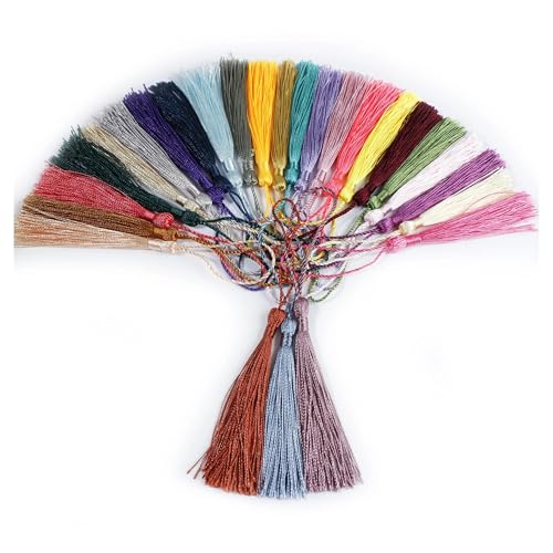LZZYFPX 50 Stück Polyester-Seidenquasten for Aufhängen, Seil, Fransenquasten for Lesezeichen, DIY-Bastelarbeiten, Zubehör(T11) von LZZYFPX
