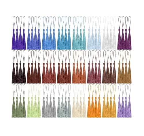 Polyester-Seidenquasten for Basteln, Hängeseil, Fransenbesatz, Lesezeichenquasten, Schlüsselanhänger, DIY-Dekorquaste(04,100pcs) von LZZYFPX