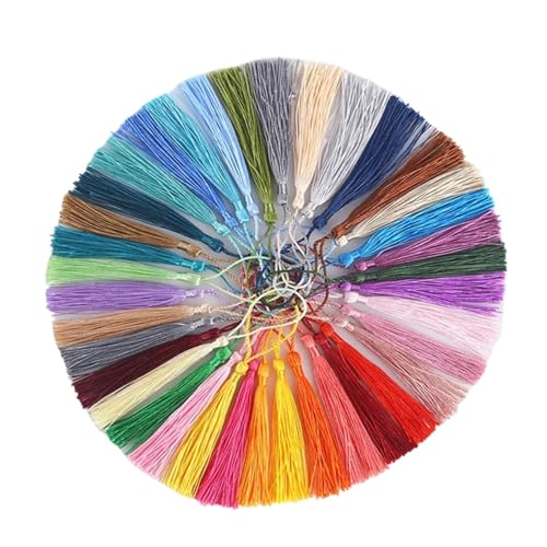 Polyester-Seidenquasten for Basteln, Hängeseil, Fransenbesatz, Lesezeichenquasten, Schlüsselanhänger, DIY-Dekorquaste(34,100pcs) von LZZYFPX