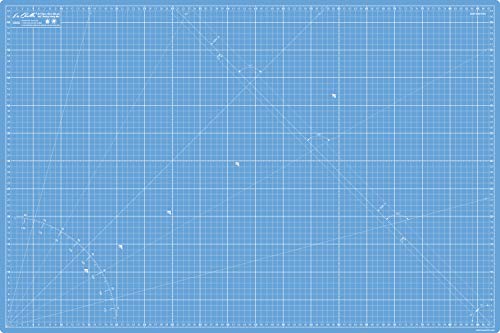 La Canilla ® - Selbstheilende Schneidematte A1 (90x60cm) Zentimeter und Zoll (beidseitig Bedruckt) 5 Schichten Recycling-PVC für Nähen, Basteln und Patchworken - Professionell Cutting Mat (Blau) von La Canilla