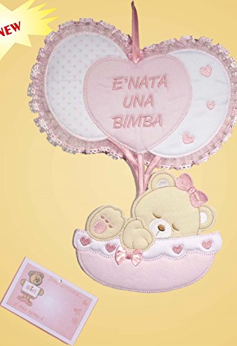 La Chiocciolina Schleife zur Geburt, Luftballons nicht zum Besticken (Rosa) von La Chiocciolina