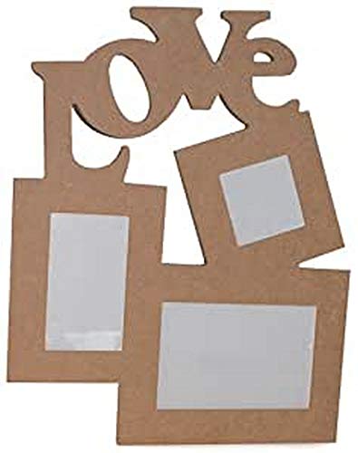 La Fourmi 38 x 30 x 1 cm, Love Multi-Bilderrahmen mit 3 Aperturen, Holz, Braun, standart von La Fourmi