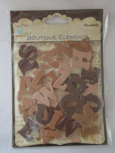 La Fourmi 42 Buchstaben Alphabet aus Karton, Farben mit braunen Chipboards von La Fourmi
