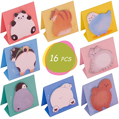 La Llareta 16 Pack 480 Seiten Sticky Notes, Cartoon Tiere Haftnotizen, Notes Bunte Haftnotizen, für Den Kühlschrank, Büronotizen Für Schule, Büro Memo, Schüler Kinder Geschenke (8 Stile) von La Llareta