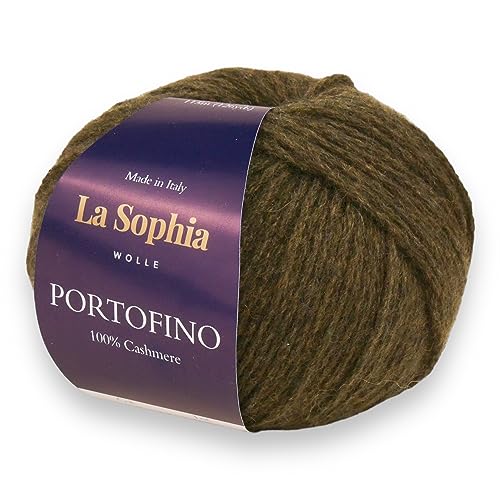 La Sophia Wolle |100% Kaschmir Portofino |25g Kaschmir Wolle zum Stricken oder Häkeln (PF2301 Olivgrün) von La Sophia WOLLE