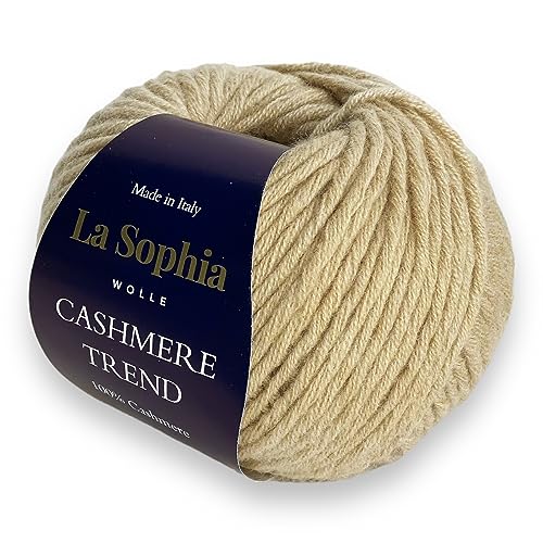 La Sophia Wolle | 100% Kaschmir Trend | 50g Kaschmire Wolle zum Stricken oder Häkeln (CT2707 Beige) von La Sophia WOLLE