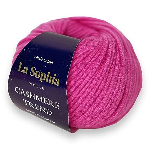 La Sophia Wolle | 100% Kaschmir Trend | 50g Kaschmire Wolle zum Stricken oder Häkeln (CT7121 Rosa) von La Sophia WOLLE