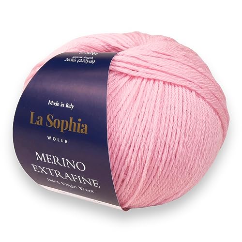 La Sophia Wolle | 100% Merino Extrafine | 50g Merino Wolle zum Stricken oder Häkeln (ME31506 Rosa) von La Sophia WOLLE