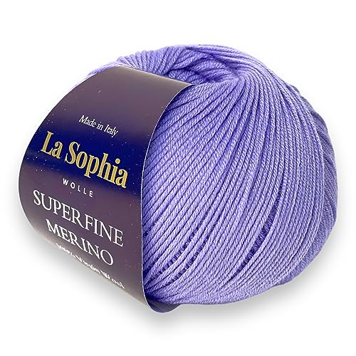 La Sophia Wolle |100% Merino Superfine (17 Mikrometer) |50g Merino Wolle zum Stricken oder Häkeln (SM1106 Dunkelviolett) von La Sophia WOLLE