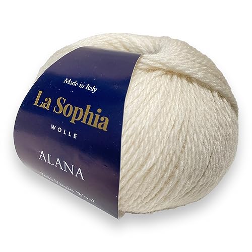 La Sophia Wolle | Alpaka mit Merino Mischung | 50g Alpaka Wolle zum Stricken oder Häkeln (AA013 Off White) von La Sophia WOLLE
