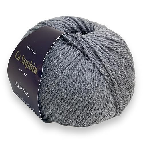 La Sophia Wolle | Alpaka mit Merino Mischung | 50g Alpaka Wolle zum Stricken oder Häkeln (AA2559 Grau) von La Sophia WOLLE